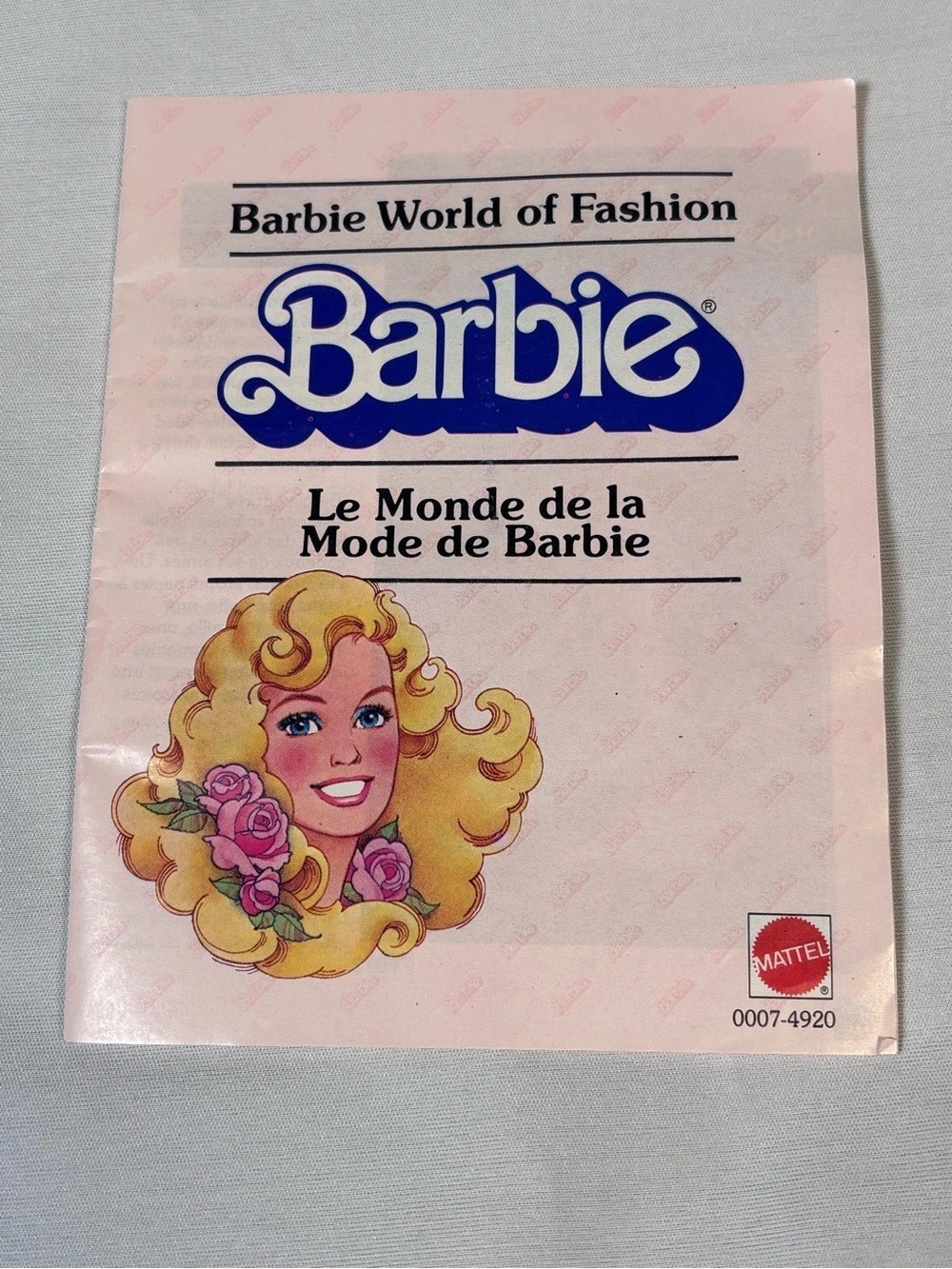 Barbie World of Fashion Booklet Pink Vintage